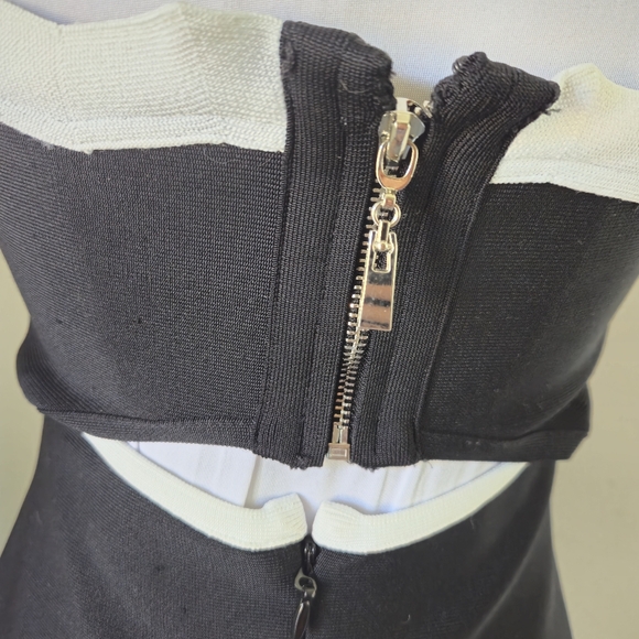 Donnee Par Dieu black and white scalloped stretch dress - Picture 9 of 9